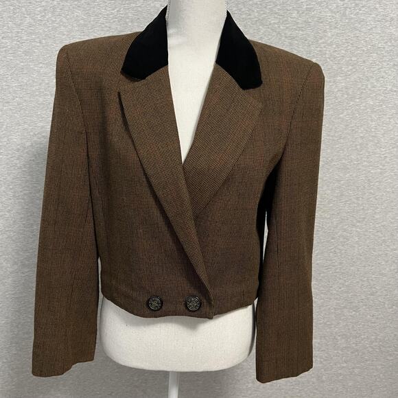 Vintage Collections Internationale Blazer Womens Medium Velvet Collar Equestrian - Picture 1 of 12